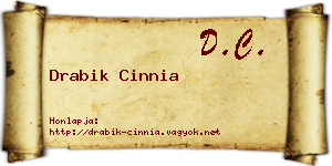 Drabik Cinnia névjegykártya